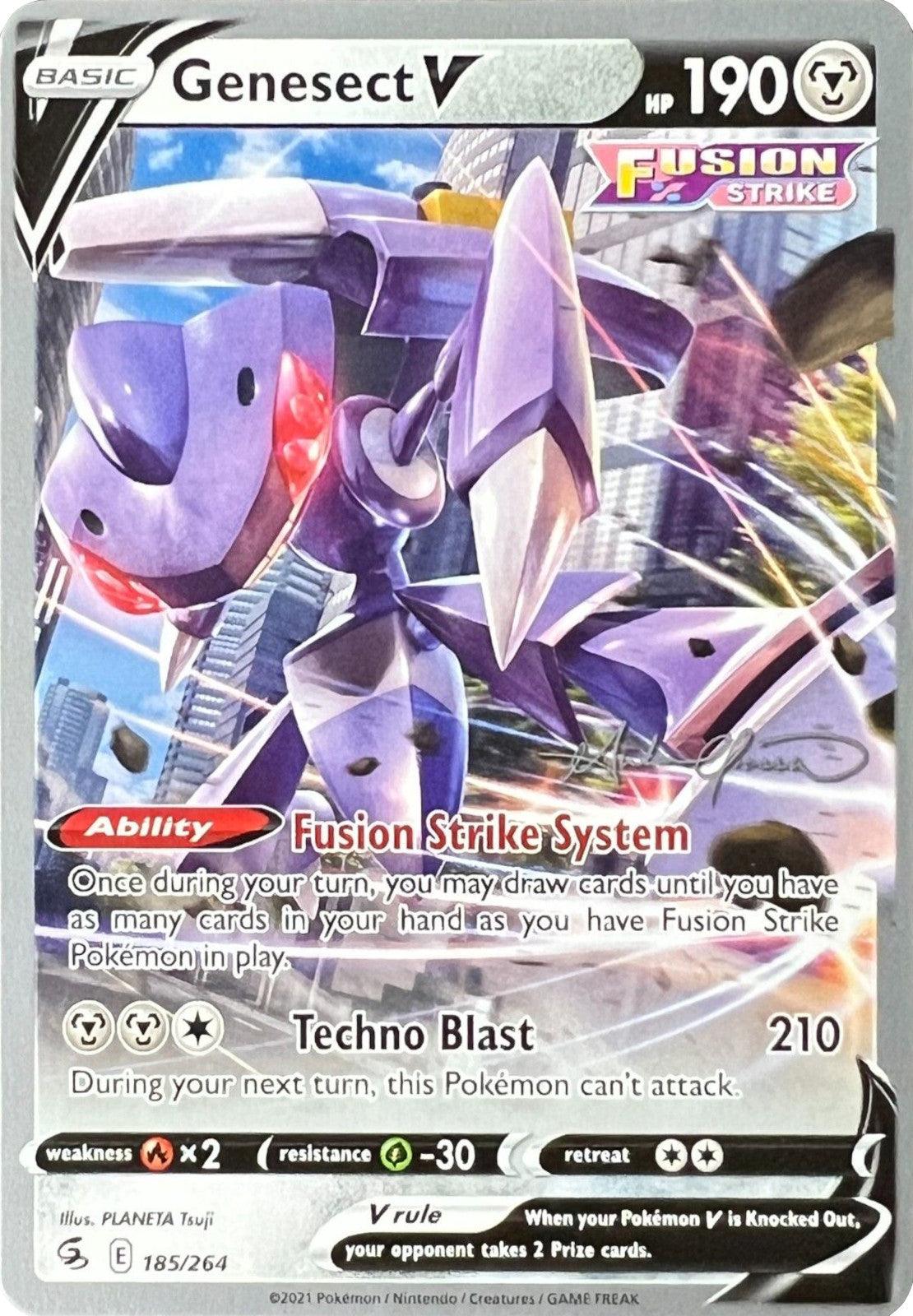 185, Fire [x2], Grass [-30], Metal, Normal, Ultra Rare, World Championships 2022 Genesect V (185/264) (The Shape of Mew - Andre Chiasson) [World Championships 2022] - Trading Card World