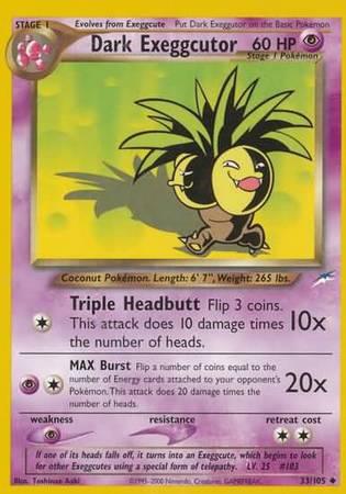 33, Neo Destiny Unlimited, Normal, Psychic, Psychic[×2], Uncommon Dark Exeggutor (33/105) [Neo Destiny Unlimited] - Trading Card World