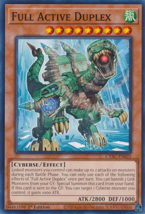 1st Edition, Common, Cyberse, Cyberstorm Access, Effect Monster, Wind Full Active Duplex [CYAC-EN025] Common - Trading Card World