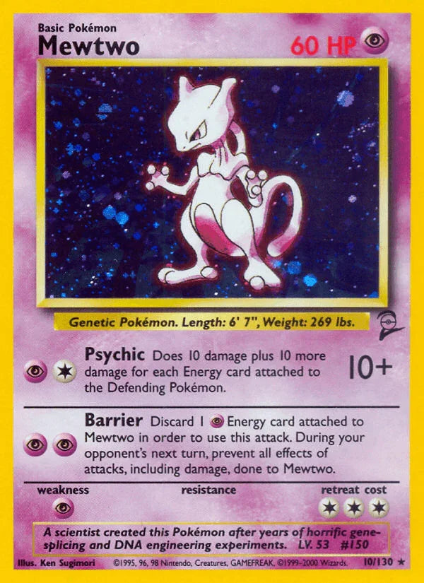 10, Base Set 2, Holo Rare, Holofoil, Psychic, Psychic[×2] Mewtwo (10/130) [Base Set 2] - Trading Card World