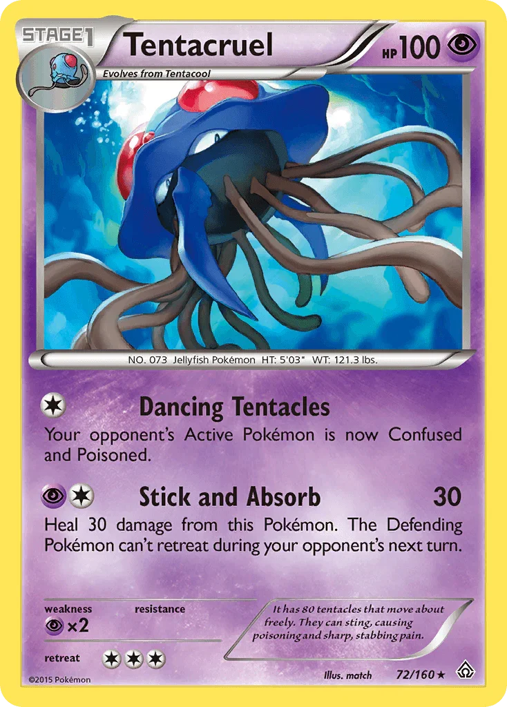 72, Normal, Psychic, Psychic[×2], Rare, Reverse Holofoil, XY: Primal Clash Tentacruel (72/160) [XY: Primal Clash] - Trading Card World