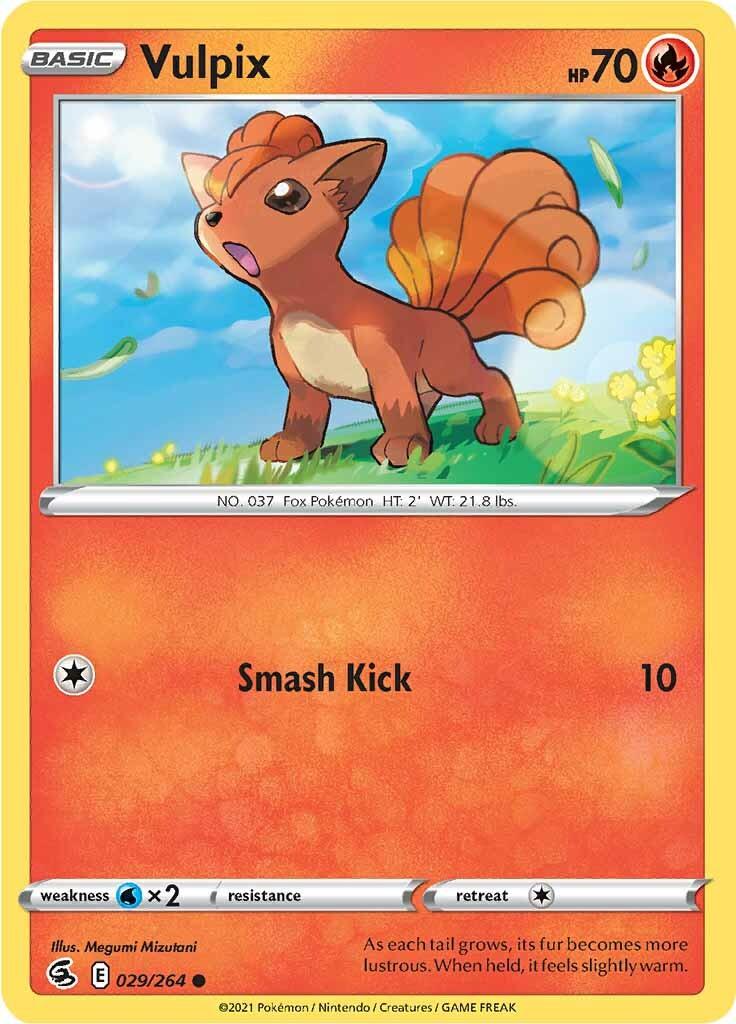 029, Common, Fire, Normal, Reverse Holofoil, Sword & Shield: Fusion Strike, Water [x2] Vulpix (029/264) [Sword & Shield: Fusion Strike] - Trading Card World