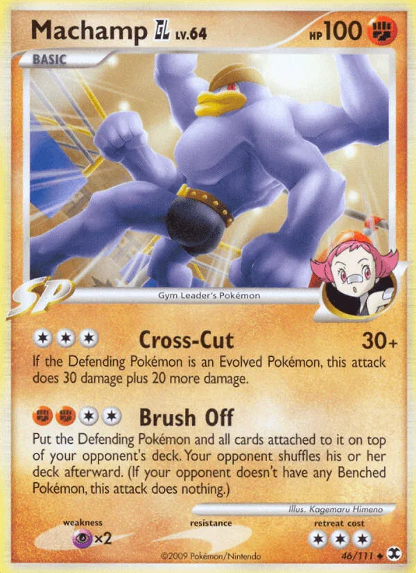 46, Fighting, Normal, Platinum: Rising Rivals, Psychic[×2], Reverse Holofoil, Uncommon Machamp GL (46/111) [Platinum: Rising Rivals] - Trading Card World