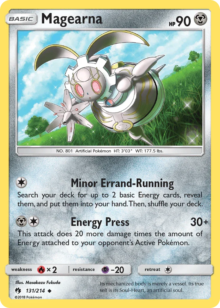 131, Fire[×2], Metal, Normal, Psychic[-20], Reverse Holofoil, Sun & Moon: Lost Thunder, Uncommon Magearna (131/214) [Sun & Moon: Lost Thunder] - Trading Card World