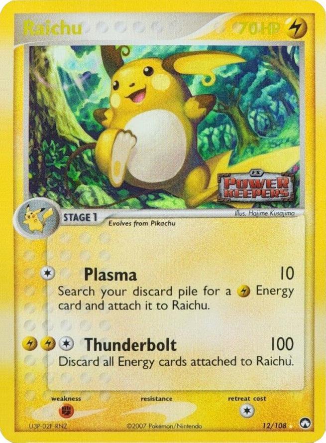 12, EX: Power Keepers, Fighting[×2], Holo Rare, Lightning, Reverse Holofoil Raichu (12/108) (Stamped) [EX: Power Keepers] - Trading Card World