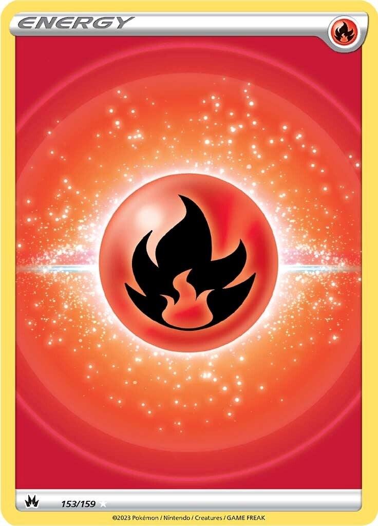 153, Fire, Holofoil, Sword & Shield: Crown Zenith, Ultra Rare Fire Energy (153/159) (Texture Full Art) [Sword & Shield: Crown Zenith] - Trading Card World