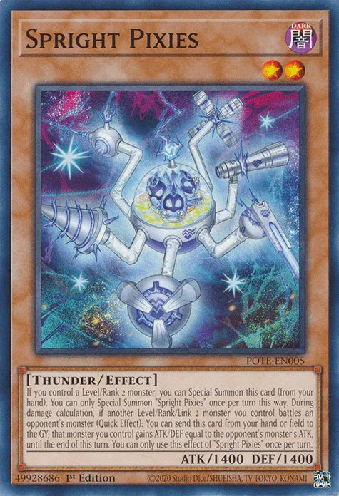 1st Edition, Common, Dark, Effect Monster, Power of the Elements, Thunder, Unlimited Spright Pixies [POTE-EN005] Common - Trading Card World