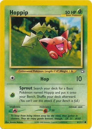 61, Common, Fighting[-30], Fire[×2], Grass, Neo Genesis Unlimited, Normal Hoppip (61/111) [Neo Genesis Unlimited] - Trading Card World