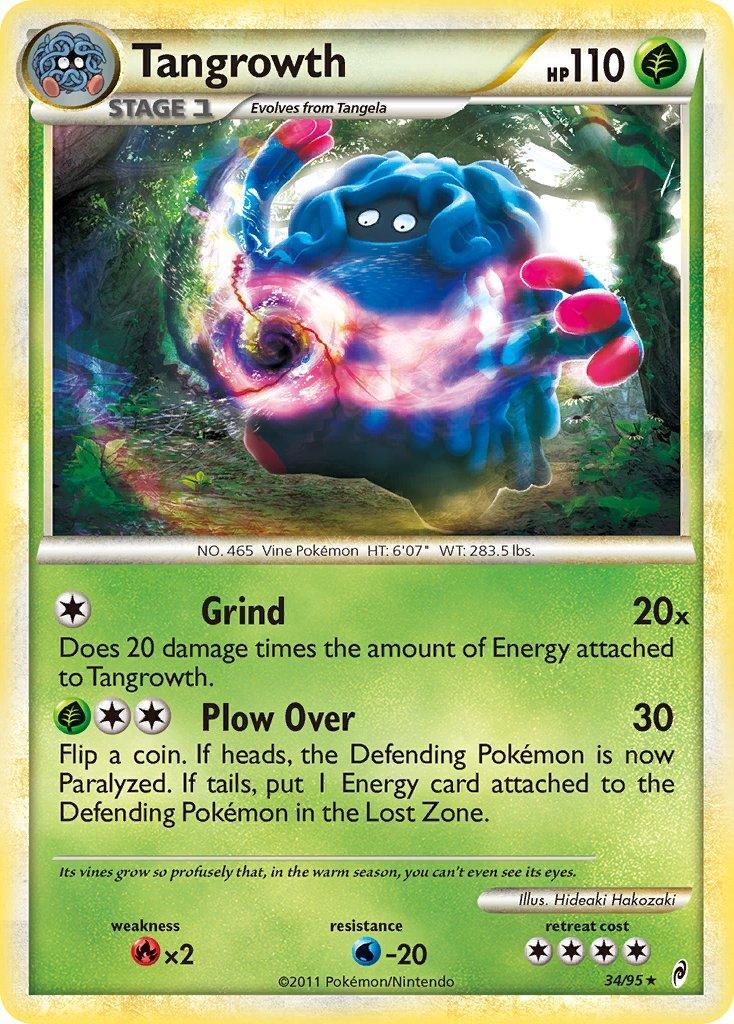 34, Fire[×2], Grass, HeartGold & SoulSilver: Call of Legends, Holo Rare, Holofoil, Water[-20] Tangrowth (34/95) (Theme Deck Exclusive) [HeartGold & SoulSilver: Call of Legends] - Trading Card World