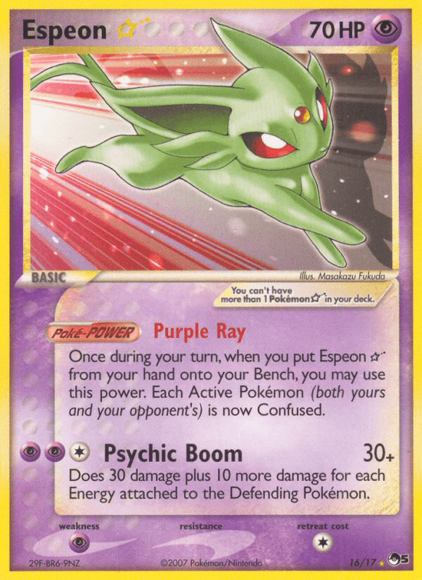 16, Holofoil, Normal, POP Series 5, Psychic, Psychic[×2], Ultra Rare Espeon Star (16/17) [POP Series 5] - Trading Card World