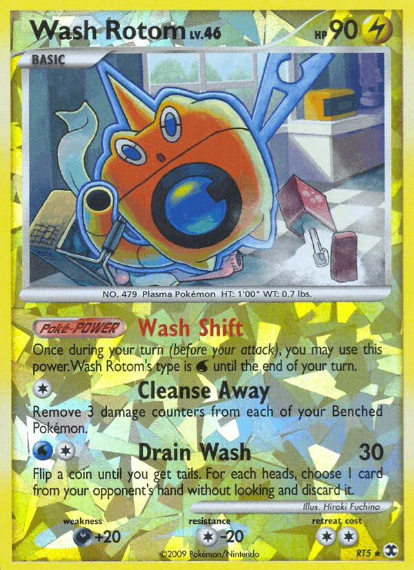 Colorless[-20], Darkness[+20], Holo Rare, Lightning, Platinum: Rising Rivals, Reverse Holofoil, RT5 Wash Rotom (RT5) [Platinum: Rising Rivals] - Trading Card World