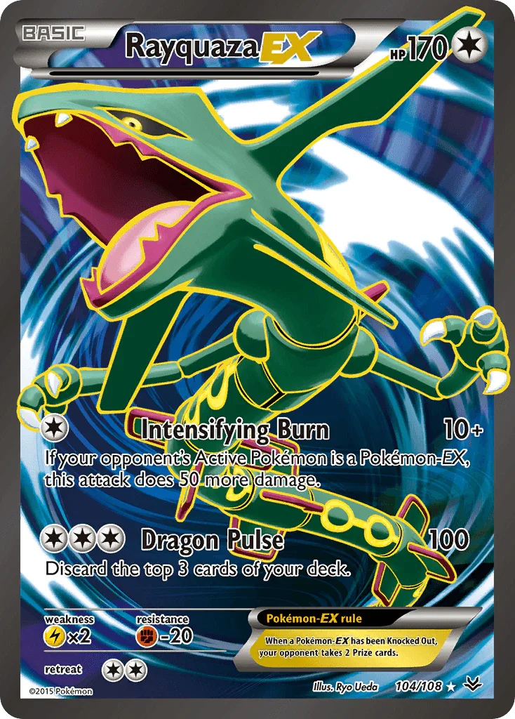 Colorless, Fighting[-20], Holofoil, Lightning[×2], Ultra Rare, XY: Roaring Skies Rayquaza EX (104/108) [XY: Roaring Skies] - Trading Card World