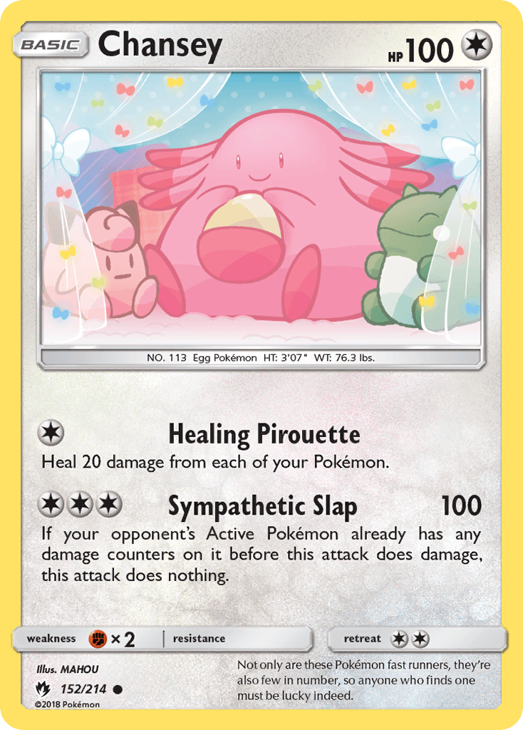 152, Colorless, Common, Fighting[×2], Normal, Reverse Holofoil, Sun & Moon: Lost Thunder Chansey (152/214) [Sun & Moon: Lost Thunder] - Trading Card World