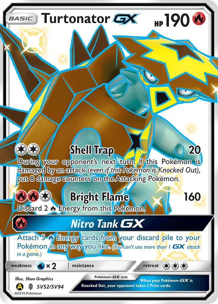 Fire, Holofoil, Sun & Moon: Hidden Fates - Shiny Vault, SV52, Ultra Rare, Water[×2] Turtonator GX (SV52/SV94) [Sun & Moon: Hidden Fates - Shiny Vault] - Trading Card World