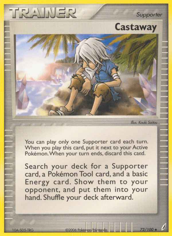 72, EX: Crystal Guardians, Normal, Supporter, Uncommon Castaway (72/100) [EX: Crystal Guardians] - Trading Card World