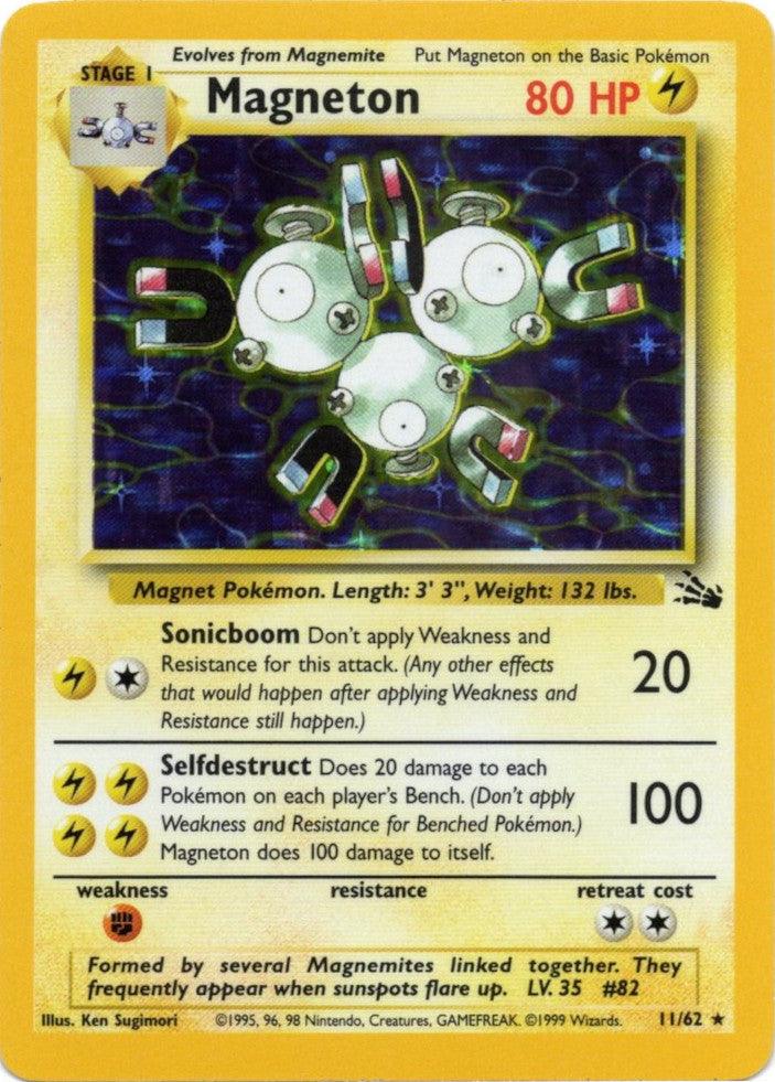 11, Fighting[×2], Fossil Unlimited, Holo Rare, Holofoil, Lightning Magneton (11/62) [Fossil Unlimited] - Trading Card World