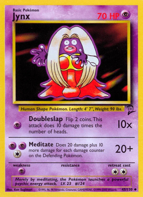 45, Base Set 2, Normal, Psychic, Psychic[×2], Uncommon Jynx (45/130) [Base Set 2] - Trading Card World