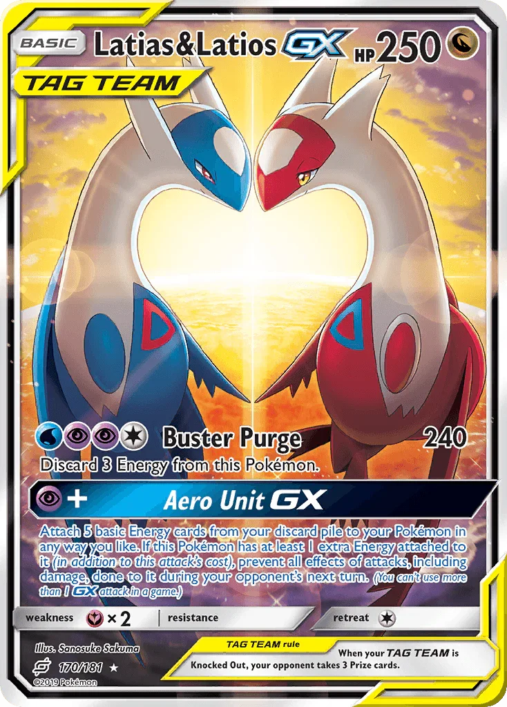 170, Dragon, Fairy[×2], Holofoil, Sun & Moon: Team Up, Ultra Rare Latias & Latios GX (170/181) [Sun & Moon: Team Up] - Trading Card World