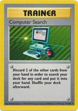 71, Base Set Shadowless Unlimited, Normal, Rare, Trainer Computer Search (71/102) [Base Set Shadowless Unlimited] - Trading Card World