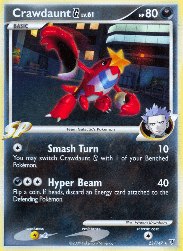 23, Darkness, Lightning[×2], Normal, Platinum: Supreme Victors, Rare, Reverse Holofoil Crawdaunt G (23/147) [Platinum: Supreme Victors] - Trading Card World