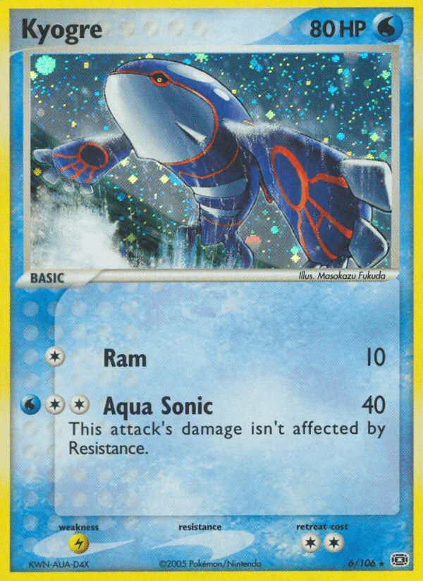 EX: Emerald, Holo Rare, Holofoil, Lightning[×2], Water Kyogre (6/106) [EX: Emerald] - Trading Card World