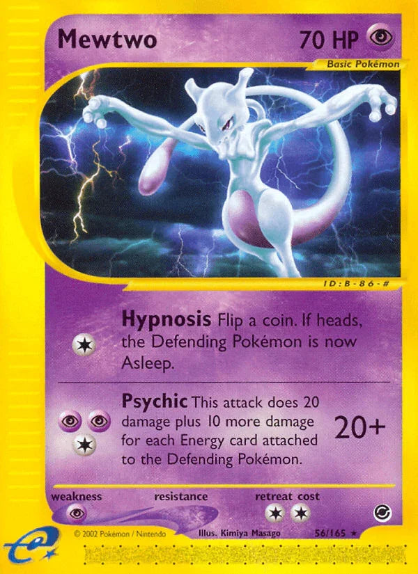 56, Expedition: Base Set, Normal, Psychic, Psychic[×2], Rare, Reverse Holofoil Mewtwo (56/165) [Expedition: Base Set] - Trading Card World