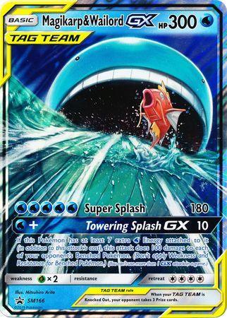 Grass[x2], Normal, Promo, SM166, Sun & Moon: Black Star Promos, Water Magikarp & Wailord GX (SM166) (Jumbo Card) [Sun & Moon: Black Star Promos] - Trading Card World