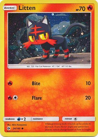 24, Fire, Holofoil, Promo, Sun & Moon: Base Set, Water[×2] Litten (24/149) (Cosmos Holo) [Sun & Moon: Base Set] - Trading Card World