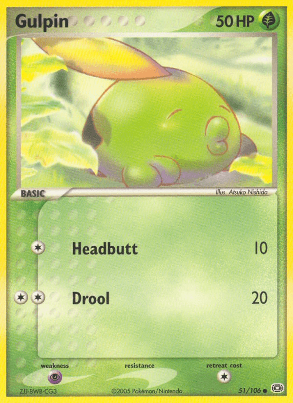 51, Common, EX: Emerald, Grass, Normal, Psychic[×2] Gulpin (51/106) [EX: Emerald] - Trading Card World