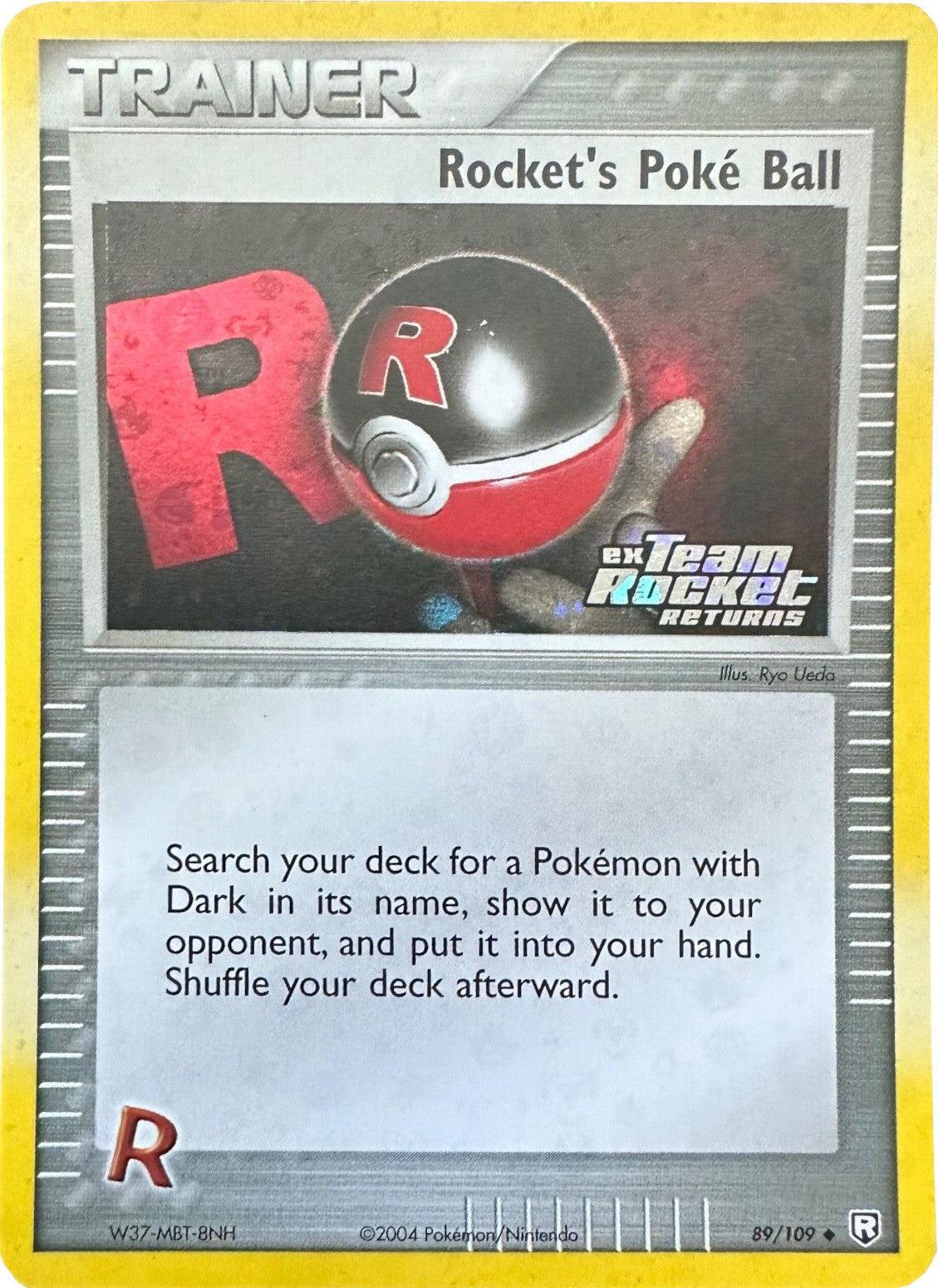 89, EX: Team Rocket Returns, Item, Reverse Holofoil, Uncommon Rocket's Poke Ball (89/109) (Stamped) [EX: Team Rocket Returns] - Trading Card World