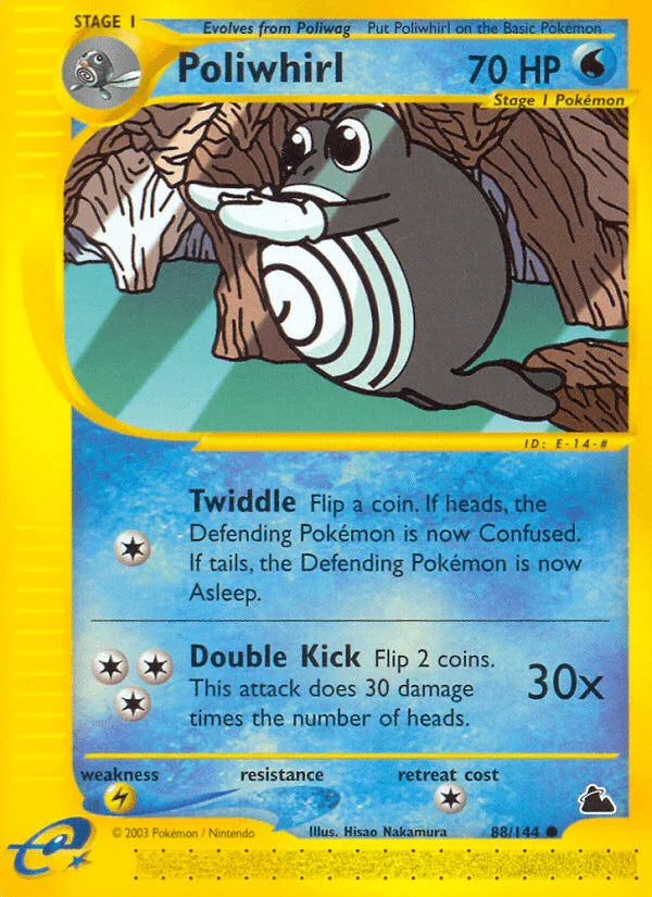 88, Common, Lightning[×2], Normal, Reverse Holofoil, Skyridge, Water Poliwhirl (88/144) [Skyridge] - Trading Card World