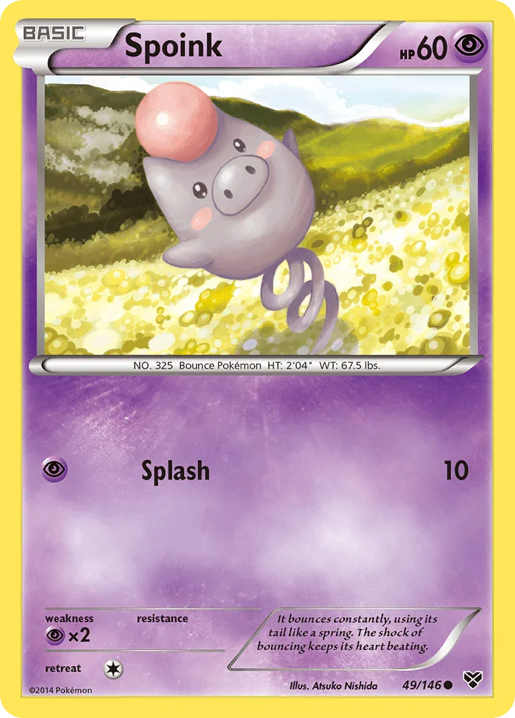 49, Common, Normal, Psychic, Psychic[×2], Reverse Holofoil, XY: Base Set Spoink (49/146) [XY: Base Set] - Trading Card World