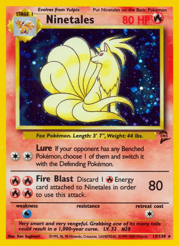 13, Base Set 2, Fire, Holo Rare, Holofoil, Water[×2] Ninetales (13/130) [Base Set 2] - Trading Card World
