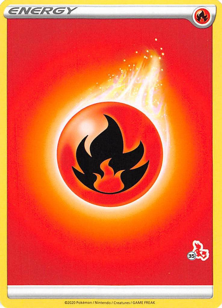 Battle Academy 2022, Fire, Normal, Uncommon Fire Energy (Cinderace Stamp #35) [Battle Academy 2022] - Trading Card World