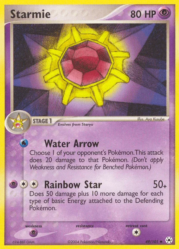 49, EX: Hidden Legends, Normal, Psychic, Psychic[×2], Reverse Holofoil, Uncommon Starmie (49/101) [EX: Hidden Legends] - Trading Card World