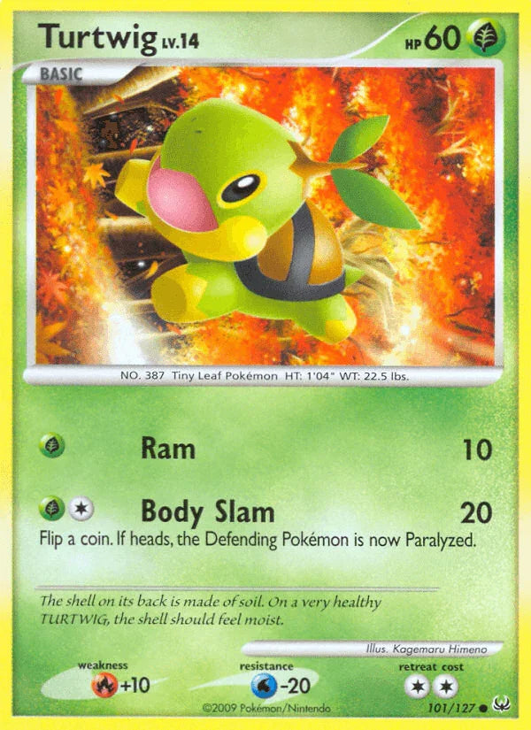 Common, Fire[+10], Grass, Normal, Platinum: Base Set, Reverse Holofoil, Water[-20] Turtwig (101/127) [Platinum: Base Set] - Trading Card World