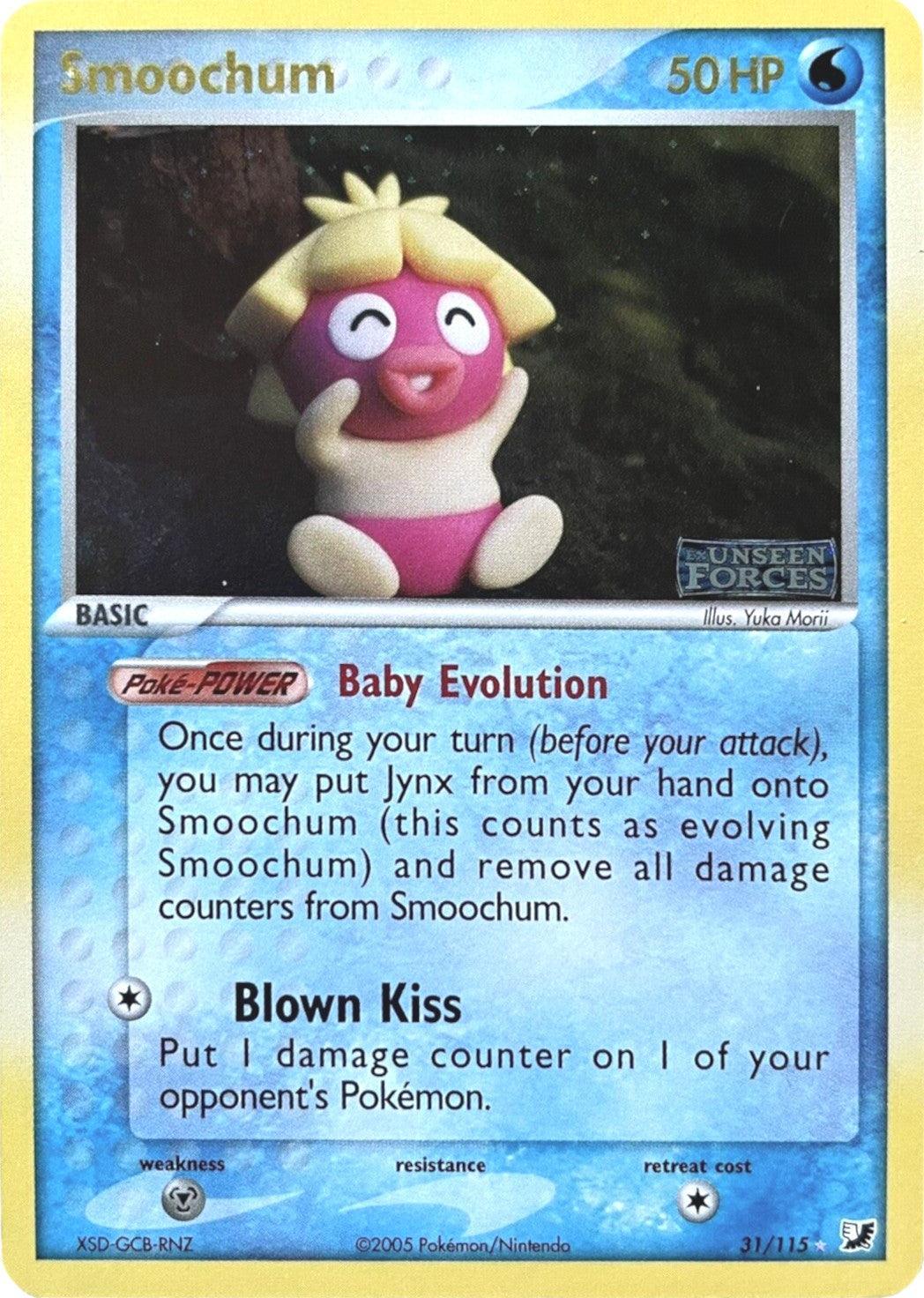 31, EX: Unseen Forces, Metal[×2], Rare, Reverse Holofoil, Water Smoochum (31/115) (Stamped) [EX: Unseen Forces] - Trading Card World