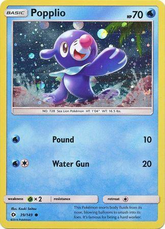 39, Grass[×2], Holofoil, Promo, Sun & Moon: Base Set, Water Popplio (39/149) (Cosmos Holo) [Sun & Moon: Base Set] - Trading Card World