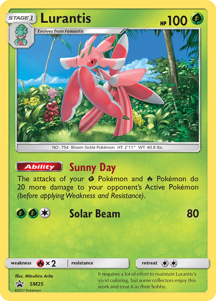 Black Star Promo, Fire[×2], Grass, Holofoil, SM25, Sun & Moon: Black Star Promos Lurantis (SM25) [Sun & Moon: Black Star Promos] - Trading Card World