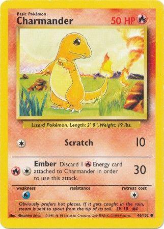 46, Base Set Unlimited, Common, Fire, Normal, Water[×2] Charmander (46/102) [Base Set Unlimited] - Trading Card World