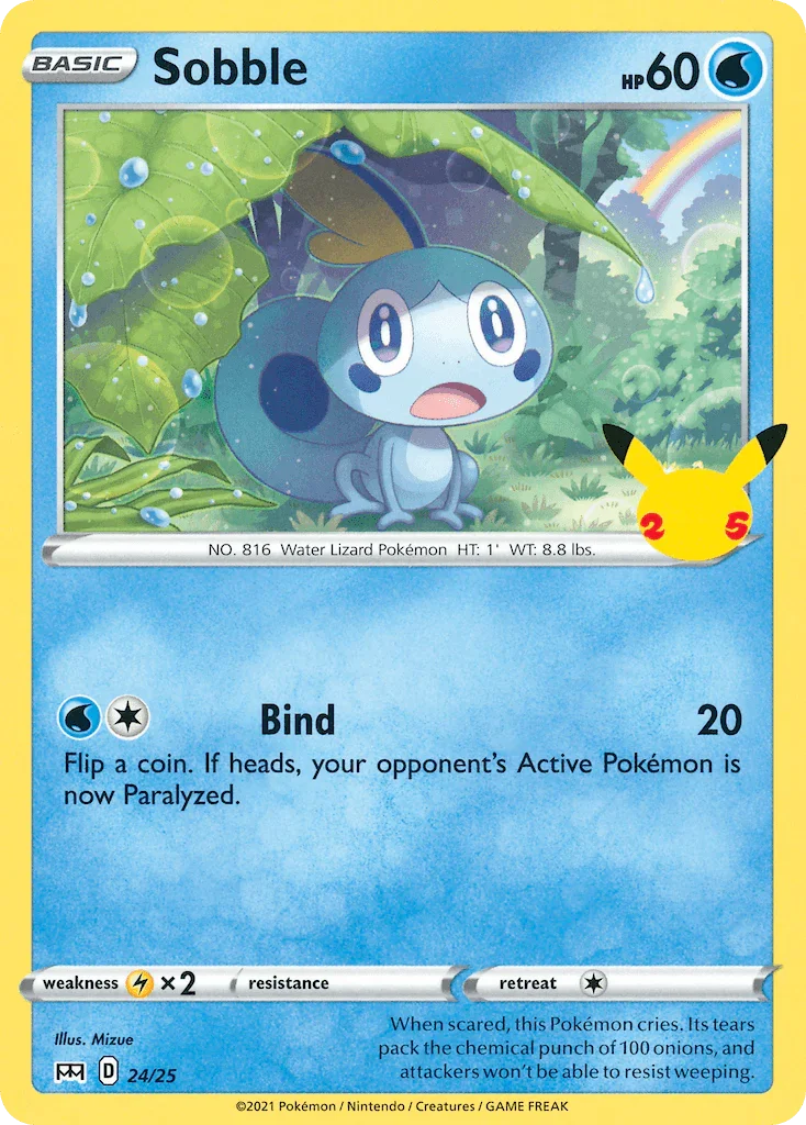 24, Holofoil, Lightning[×2], McDonald's 25th Anniversary, Normal, Promo, Water Sobble (24/25) [McDonald's 25th Anniversary] - Trading Card World