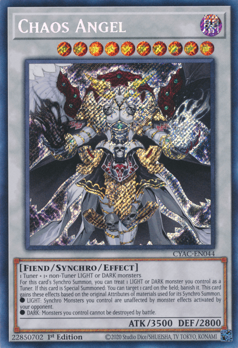 1st Edition, Cyberstorm Access, Dark, Fiend, Secret Rare, Synchro/Effect Monster Chaos Angel [CYAC-EN044] Secret Rare - Trading Card World