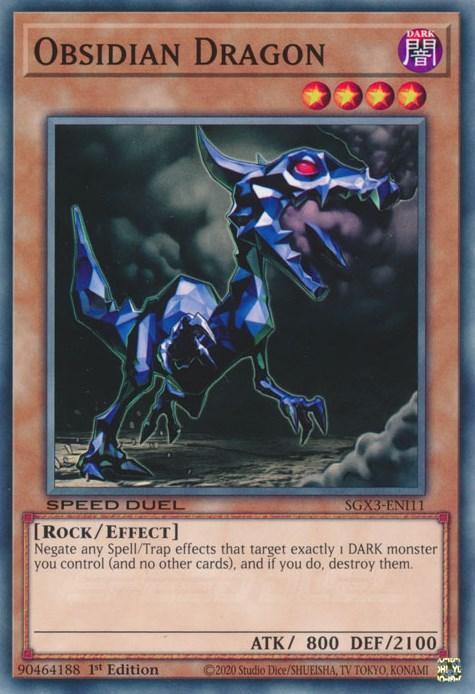 1st Edition, Common, Dark, Effect Monster, Rock, Speed Duel GX: Duelists of Shadows Obsidian Dragon [SGX3-ENI11] Common - Trading Card World