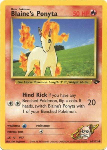 64, Common, Fire, Gym Challenge Unlimited, Normal, Water[×2] Blaine's Ponyta (64/132) [Gym Challenge Unlimited] - Trading Card World