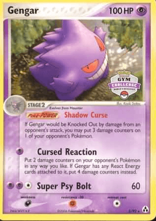 Darkness, EX: Legend Maker, Fighting, Normal, Promo, Psychic Gengar (5/92) (Gym Challenge) [EX: Legend Maker] - Trading Card World