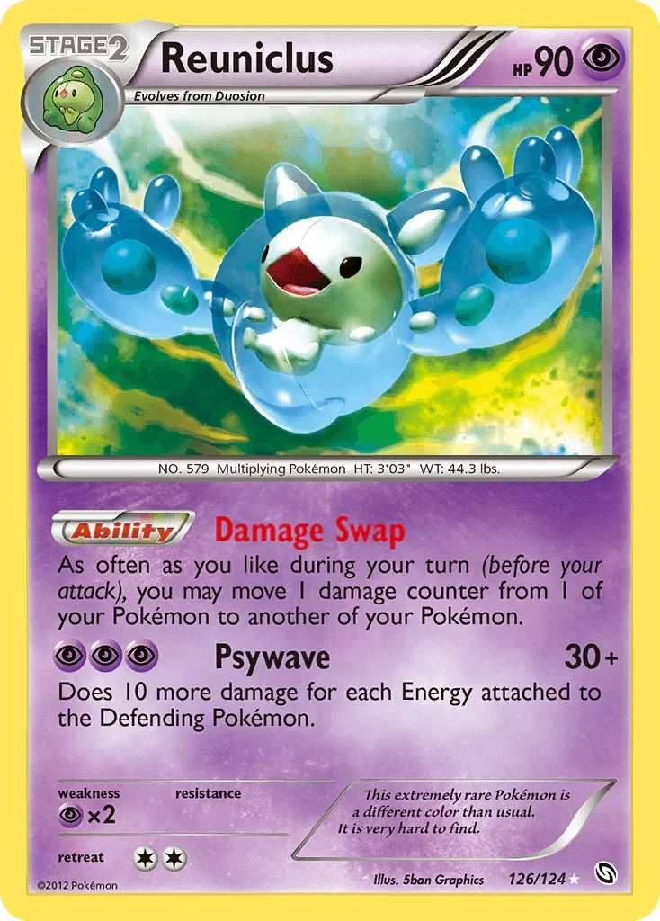 126, Black & White: Dragons Exalted, Holofoil, Psychic, Psychic[×2], Secret Rare Reuniclus (126/124) [Black & White: Dragons Exalted] - Trading Card World