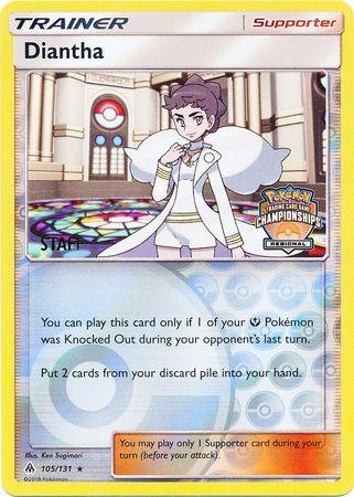 105, Promo, Reverse Holofoil, Sun & Moon: Forbidden Light, Supporter Diantha (105/131) (Regional Championship Promo Staff) [Sun & Moon: Forbidden Light] - Trading Card World