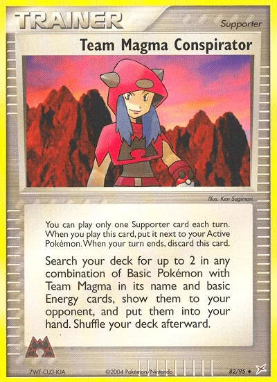 82, EX: Team Magma vs Team Aqua, Normal, Reverse Holofoil, Supporter, Uncommon Team Magma Conspirator (82/95) [EX: Team Magma vs Team Aqua] - Trading Card World