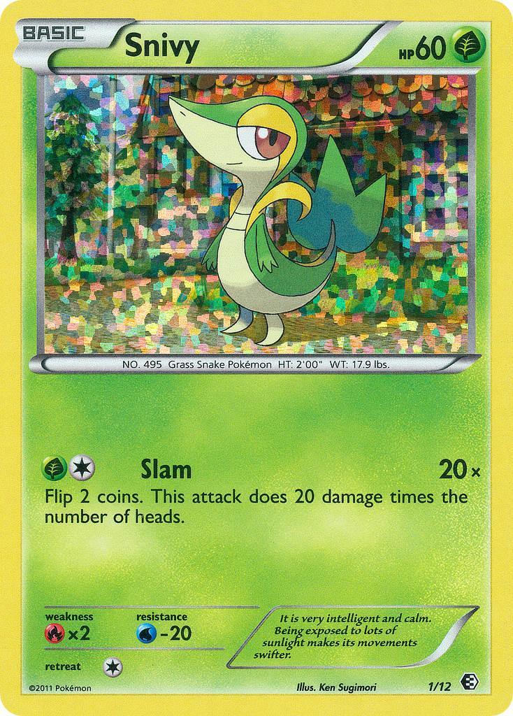 Fire[×2], Grass, Holofoil, McDonald's Promos: 2011 Collection, Promo, Water[-20] Snivy (1/12) [McDonald's Promos: 2011 Collection] - Trading Card World