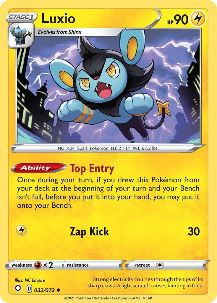 032, Fighting[×2], Lightning, Normal, Reverse Holofoil, Sword & Shield: Shining Fates, Uncommon Luxio (032/072) [Sword & Shield: Shining Fates] - Trading Card World